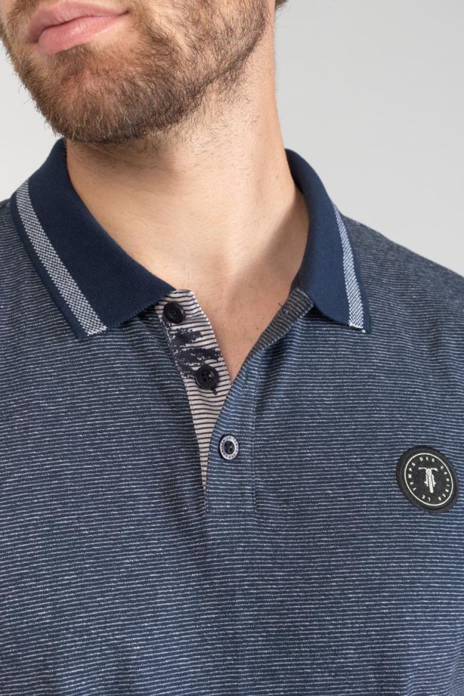 Navy striped Drime polo shirt