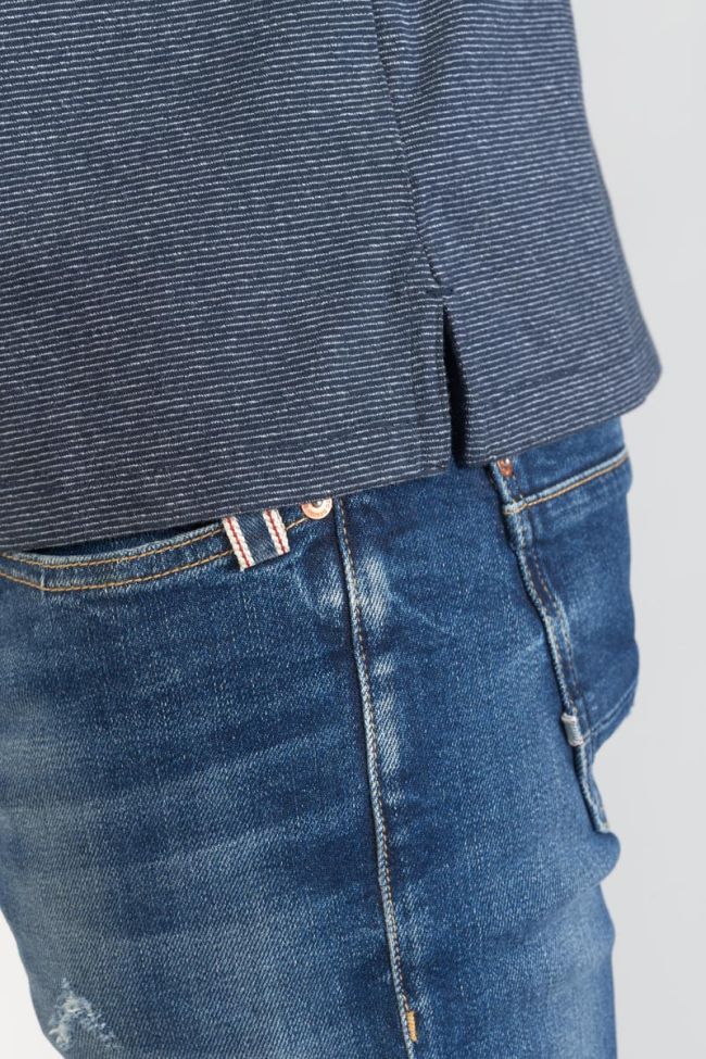 Navy striped Drime polo shirt