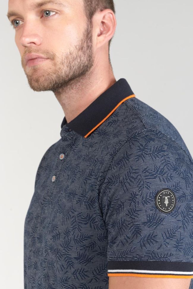 Leaf print jacquard Nevor polo shirt
