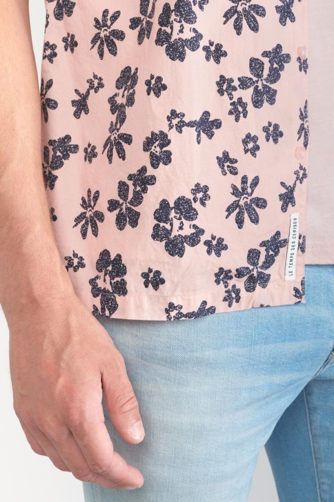 Pink floral Postir shirt