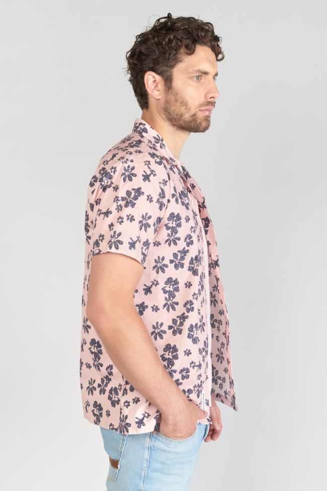Pink floral Postir shirt