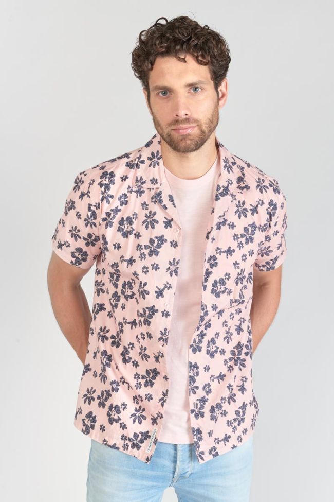 Pink floral Postir shirt