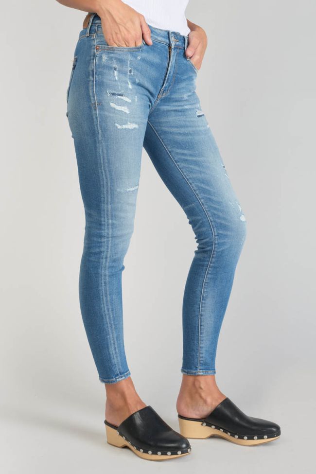Jeans power skinny Dames 7/8th destroy blue N°4