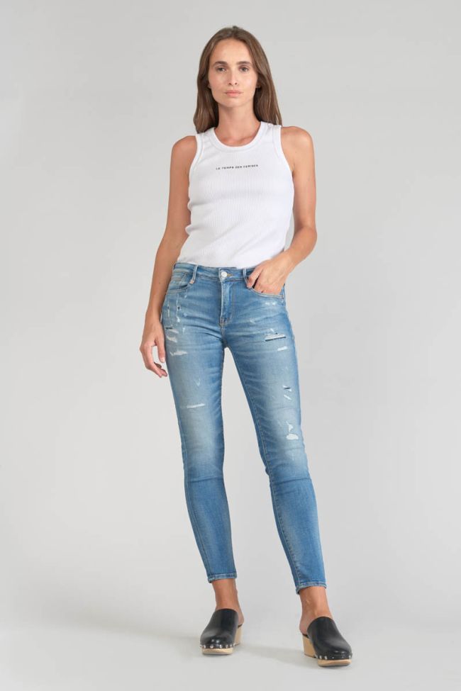 Jeans power skinny Dames 7/8th destroy blue N°4