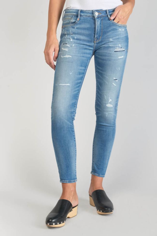 Jeans power skinny Dames 7/8th destroy blue N°4