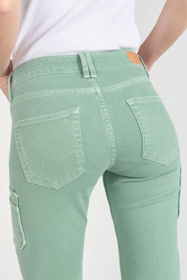 Precieux taille haute 7/8ème jeans vert d'eau