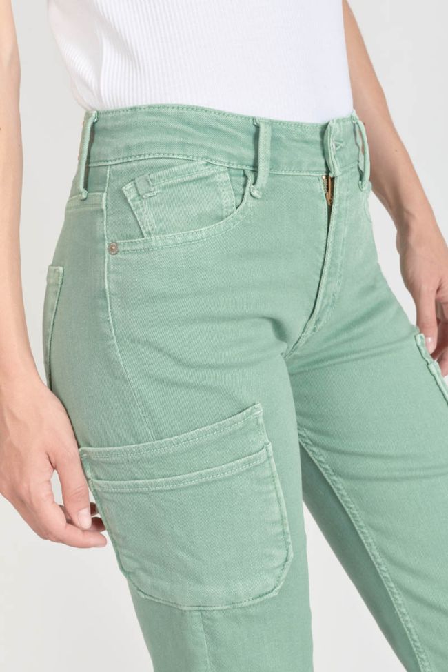 Precieux taille haute 7/8ème jeans vert d'eau