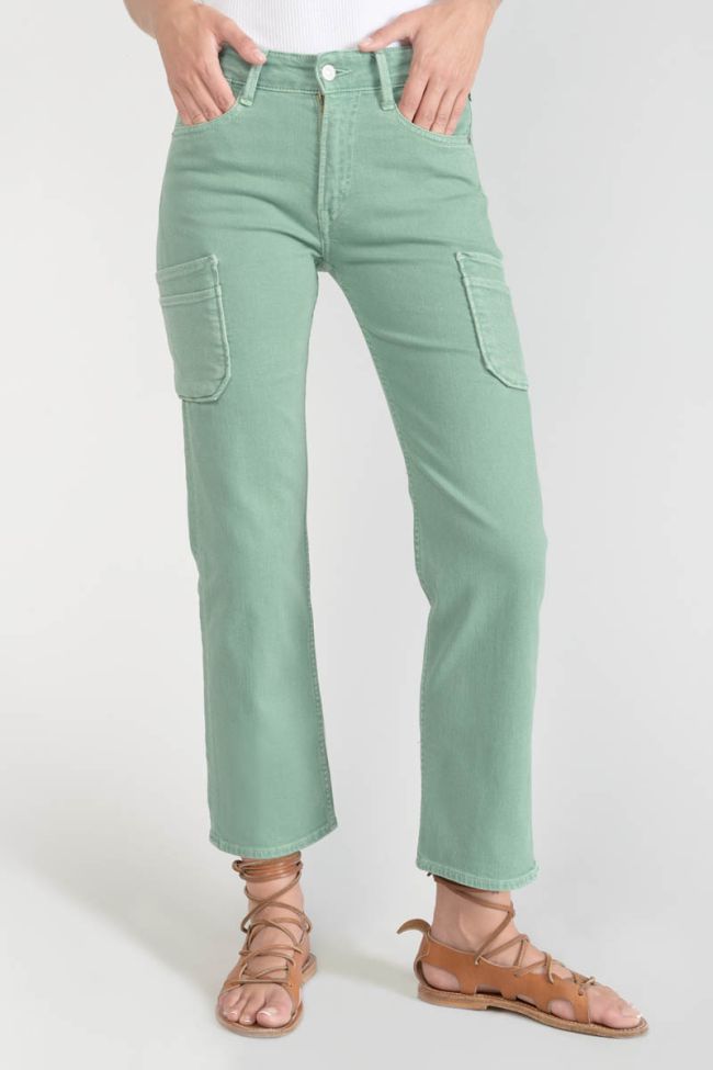Precieux taille haute 7/8ème jeans vert d'eau