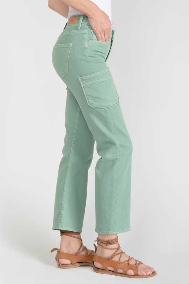 Precieux taille haute 7/8ème jeans vert d'eau