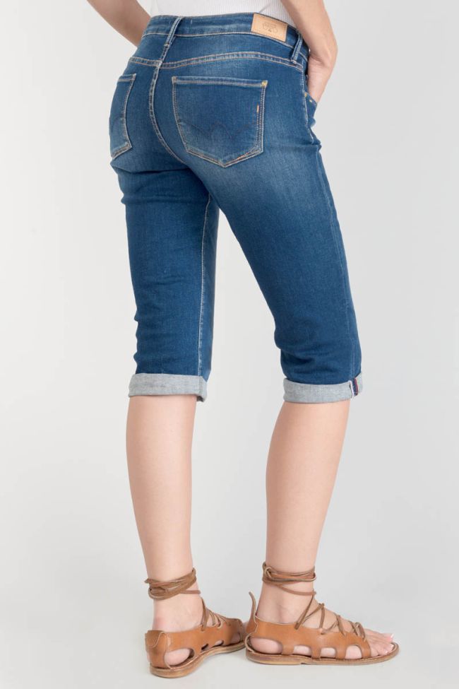 Faded blue denim Vallon capri pants