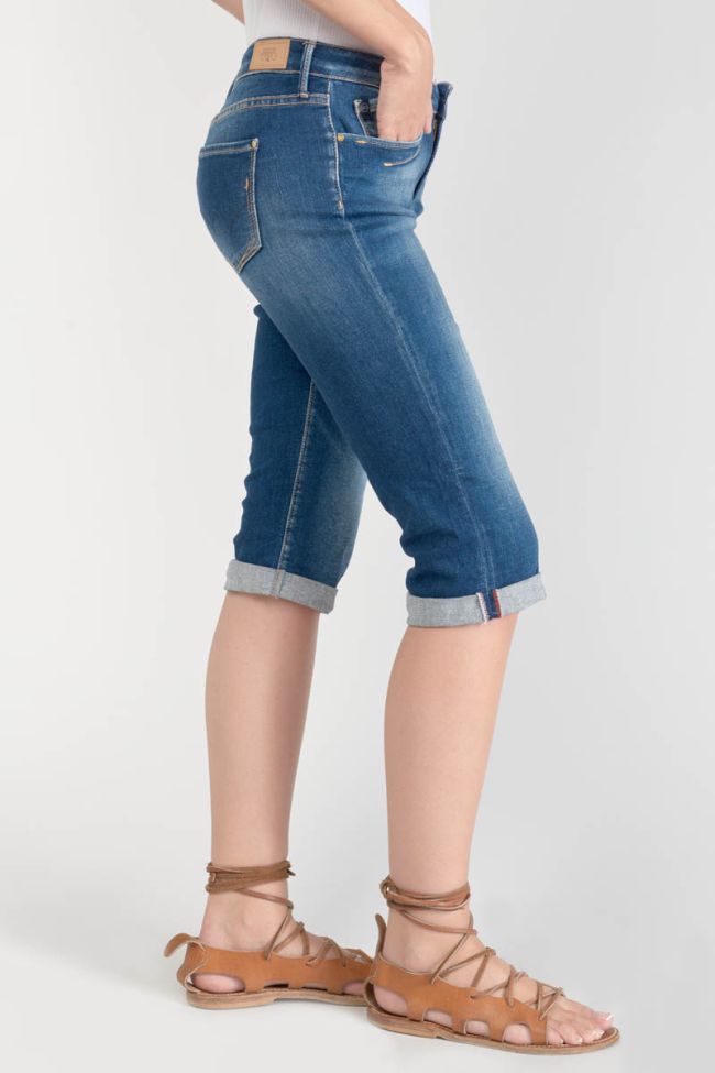 Faded blue denim Vallon capri pants