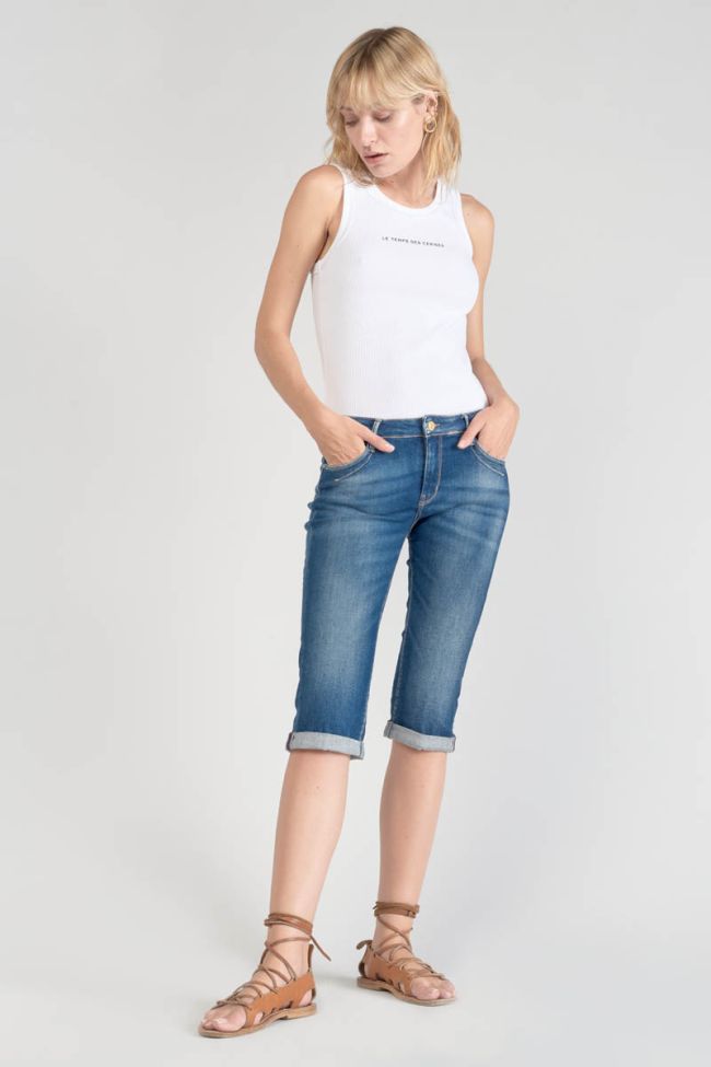 Faded blue denim Vallon capri pants