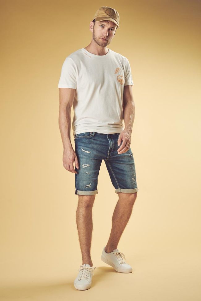 Distressed faded blue Jogg Oc Bermuda shorts