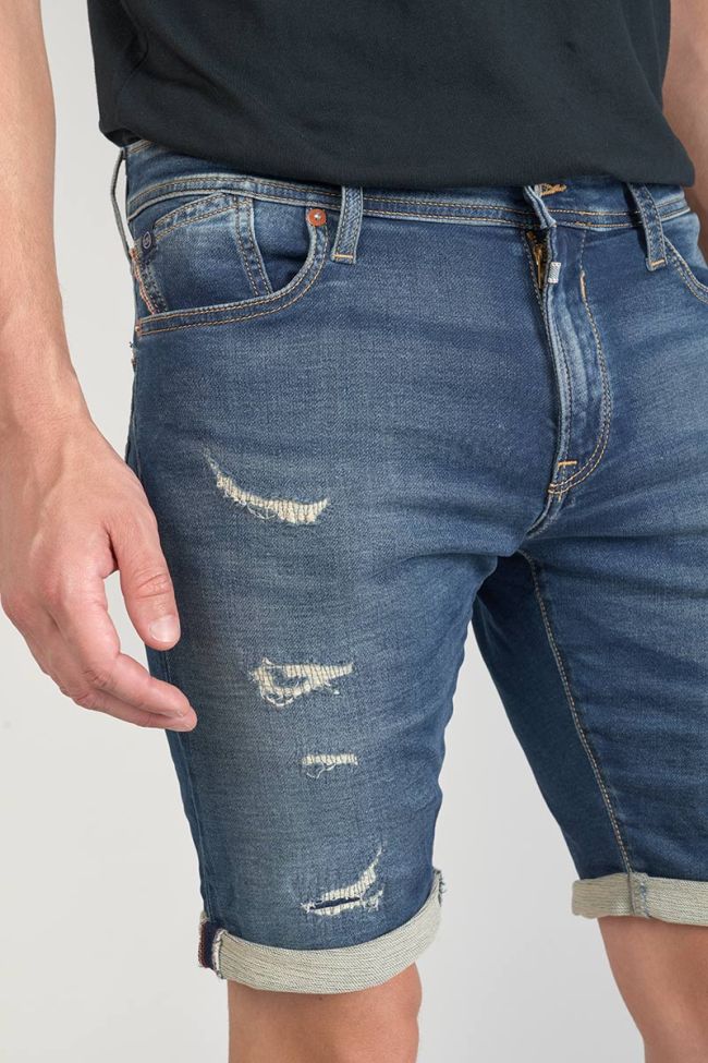 Distressed faded blue Jogg Oc Bermuda shorts