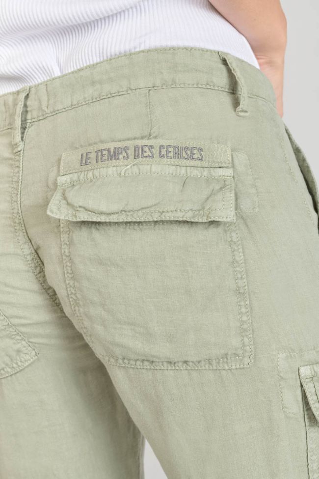 Almond green linen Louisa trousers