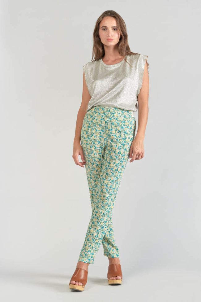Green and blue floral Rani trousers