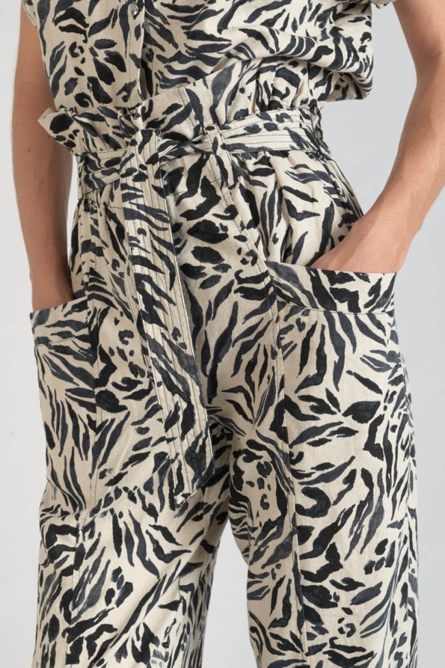 Animal print Rida linen blend trousers