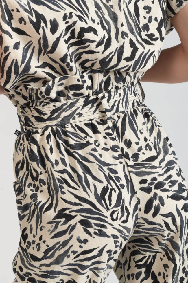 Animal print Rida linen blend trousers