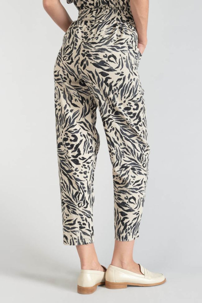 Animal print Rida linen blend trousers
