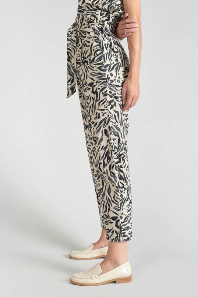 Animal print Rida linen blend trousers