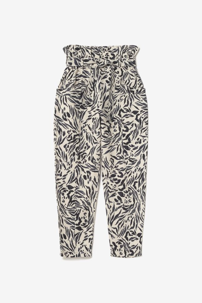 Animal print Rida linen blend trousers