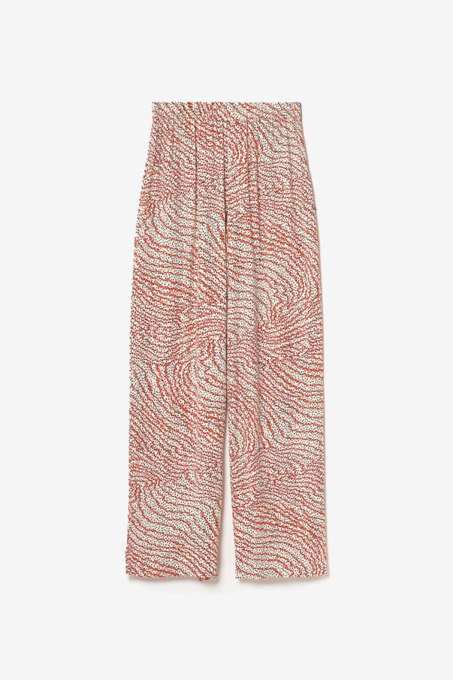 Orange and black print Yesa flowing trousers
