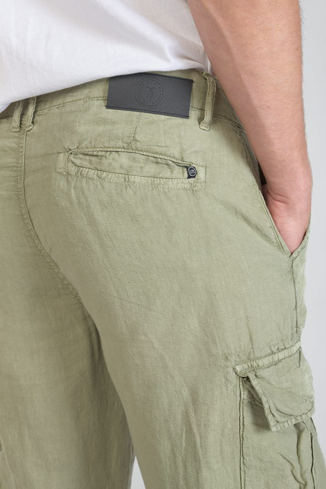 Light khaki Oddo linen cargo trousers