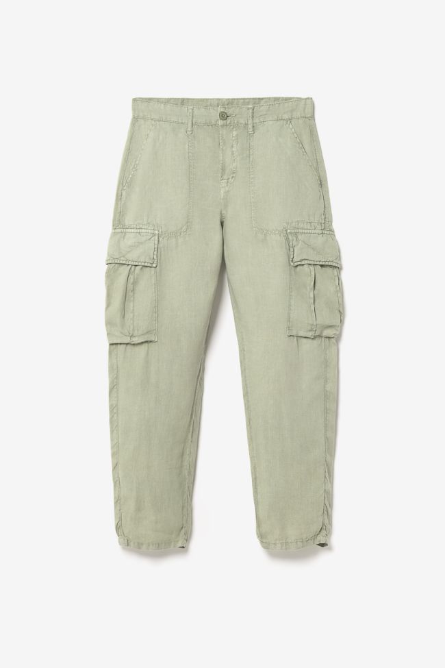 Light khaki Oddo linen cargo trousers