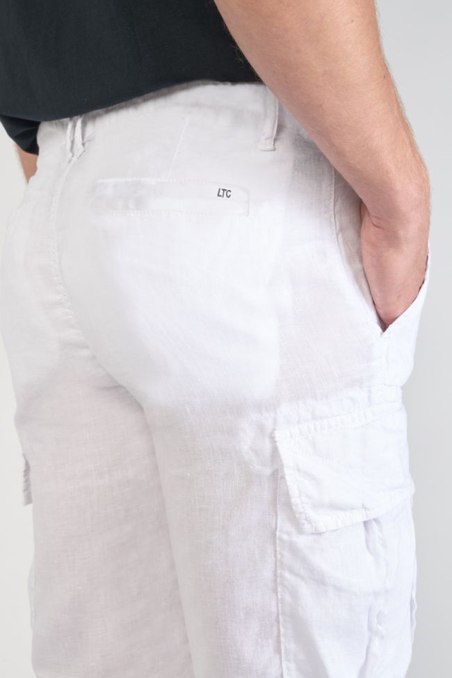 White Rocca linen Bermuda shorts