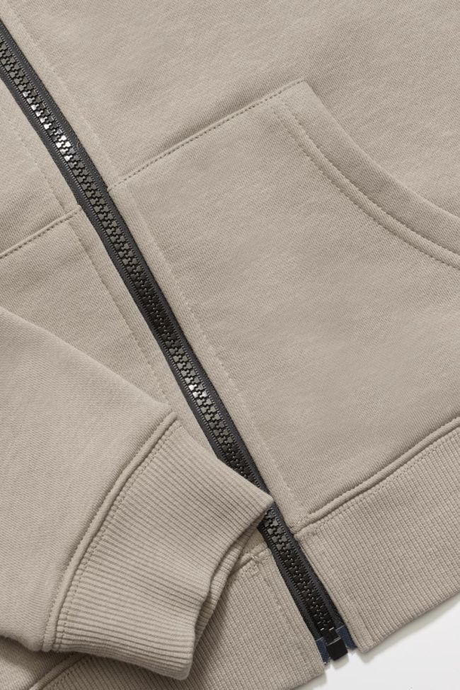 Beige grey Hodybo zip-up jacket