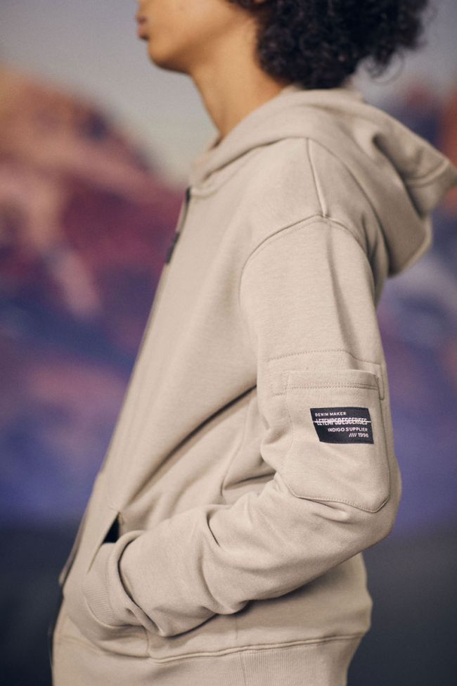 Beige grey Hodybo zip-up jacket