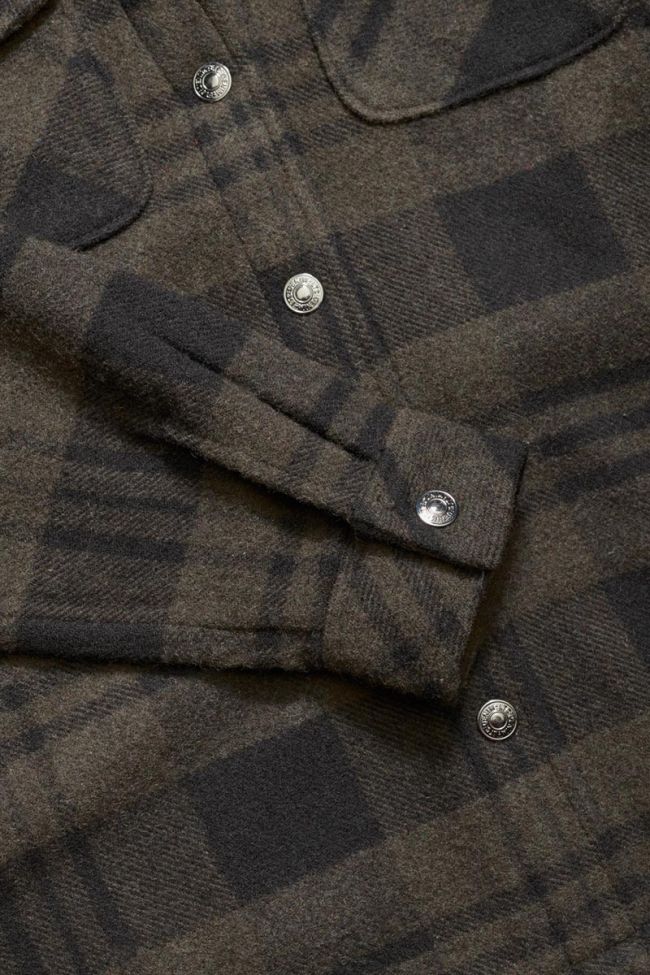 Khaki check Sashabo overshirt jacket