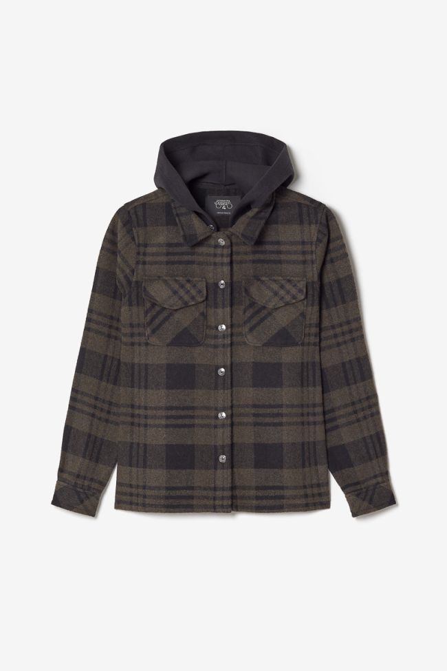 Khaki check Sashabo overshirt jacket