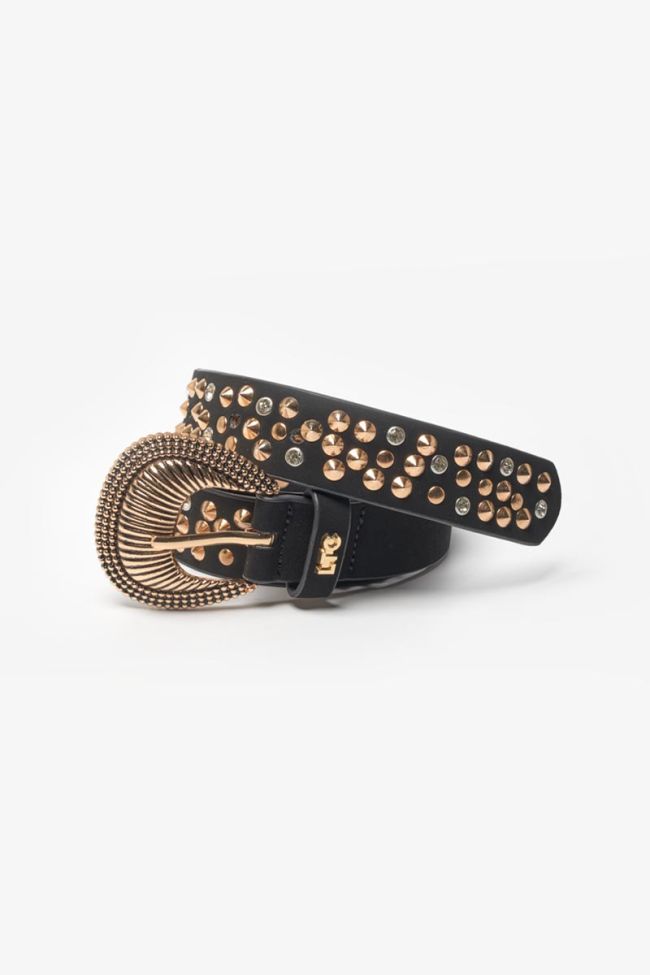 Studded black leather Jimena belt