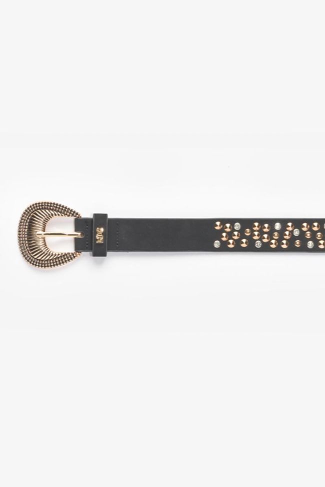Studded black leather Jimena belt