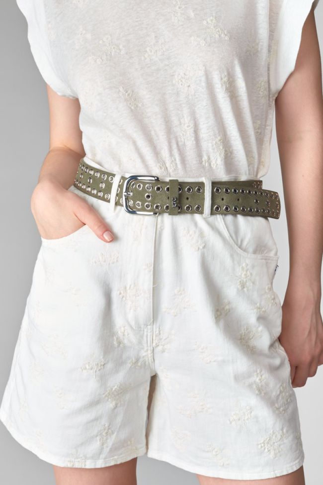 Khaki suede Lucia belt