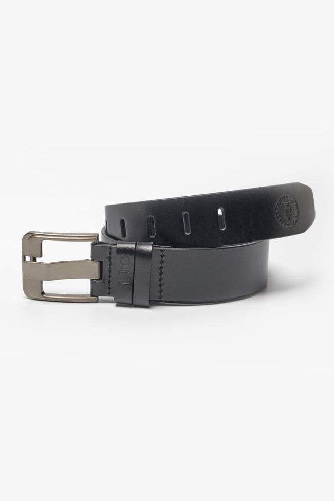 Black leather Ostra belt