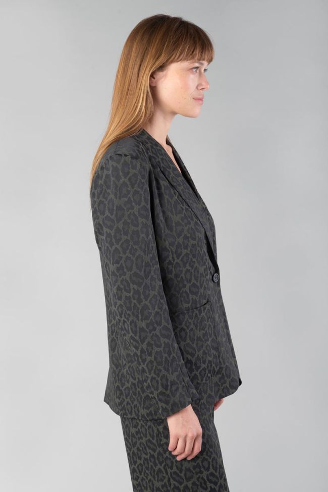 Leopard jacquard Amelya blazer