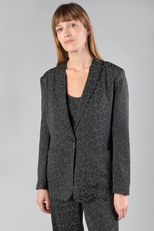 Leopard jacquard Amelya blazer