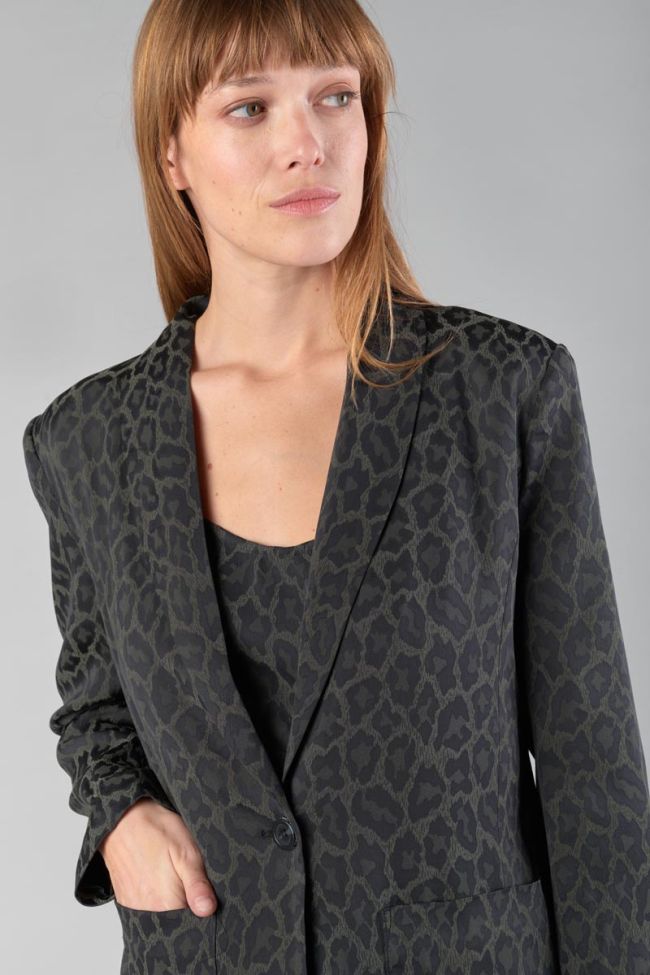 Leopard jacquard Amelya blazer