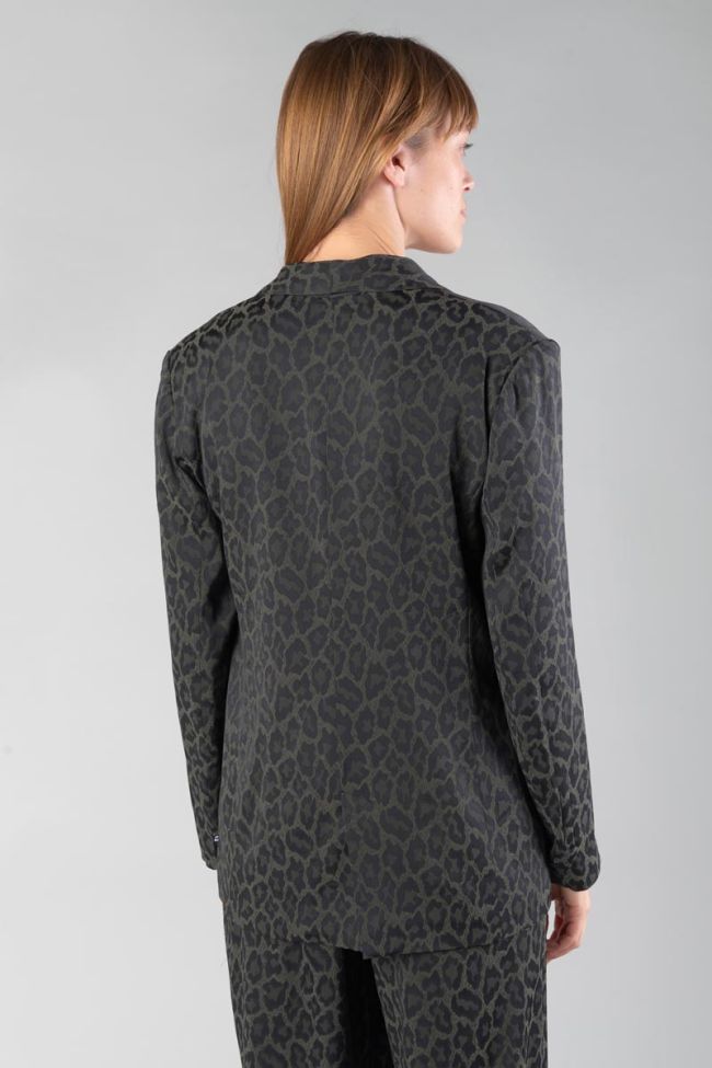 Leopard jacquard Amelya blazer