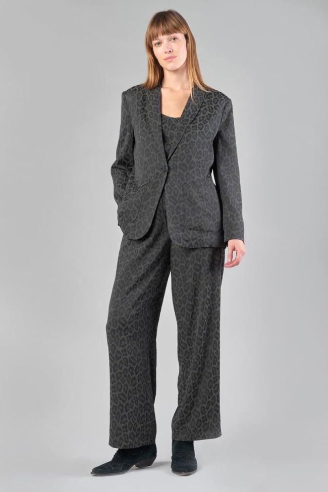 Leopard jacquard Amelya blazer