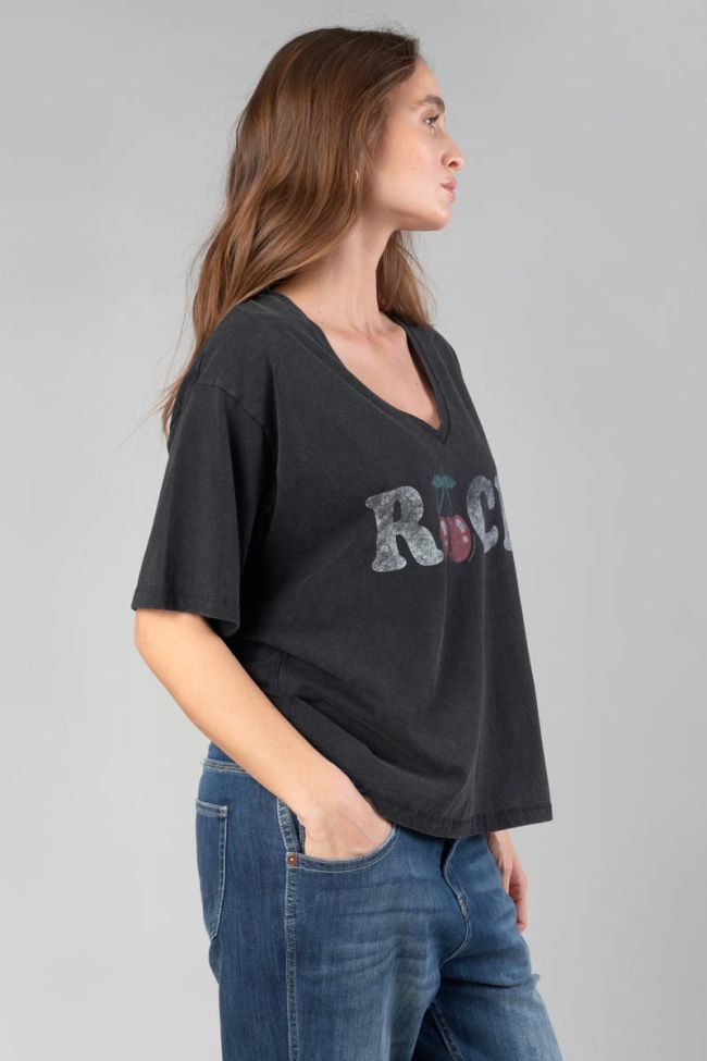 Faded black printed Auldi t-shirt