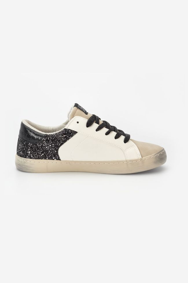 Bloom white trainers with black sequins