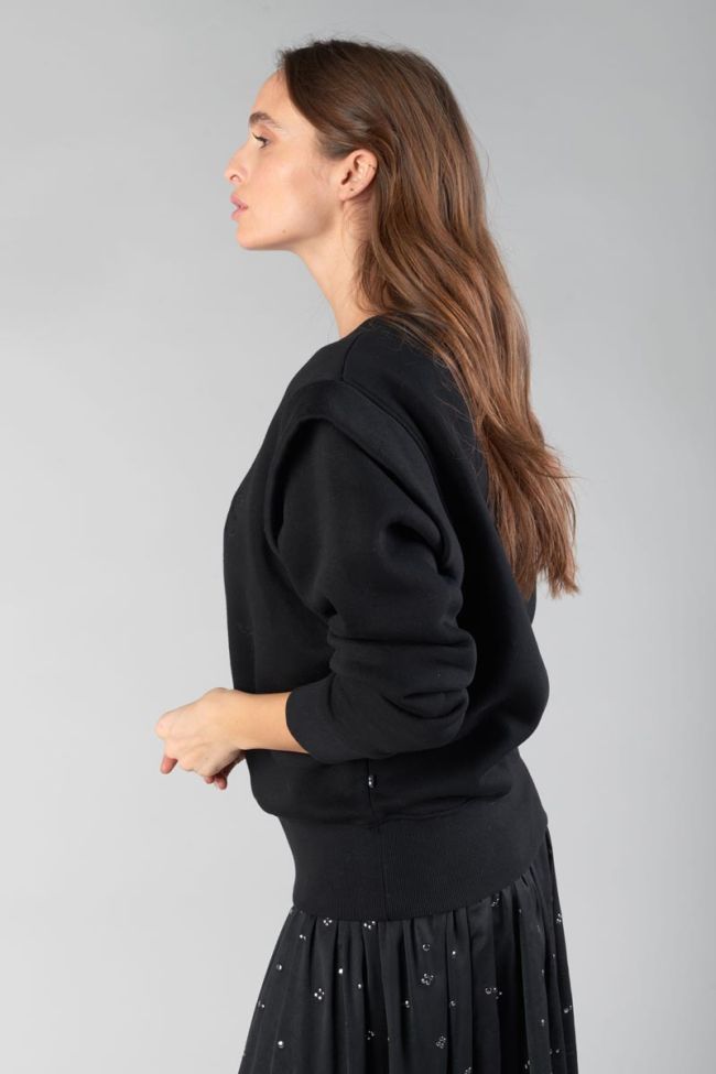 Black embroidered Claudia sweatshirt