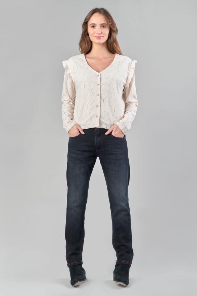 Cream Esmee long-sleeved top