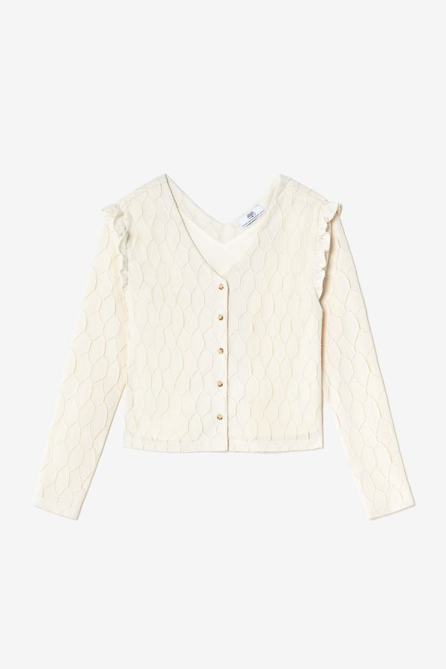 Cream Esmee long-sleeved top