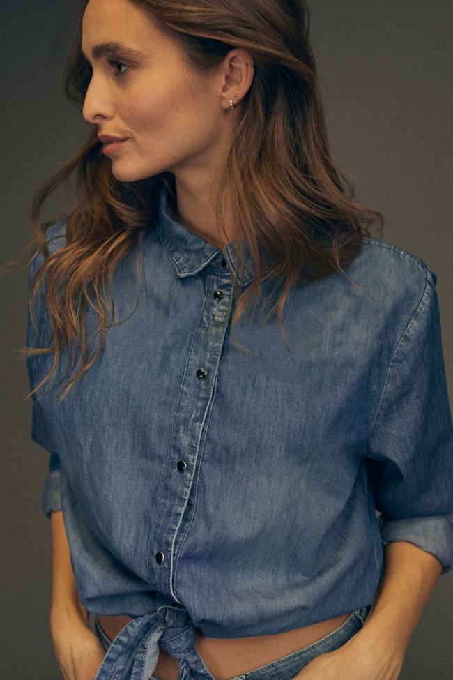Blue denim Felixa cropped shirt