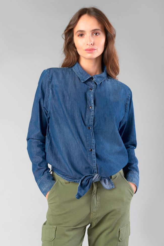 Blue denim Felixa cropped shirt