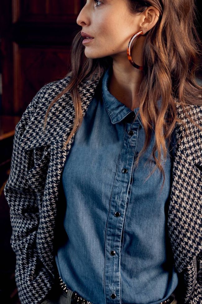 Blue denim Felixa cropped shirt